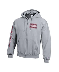 Champion Men's Heather Gray Florida State Seminoles Varsity Power blend Full-Zip Fleece Hoodie