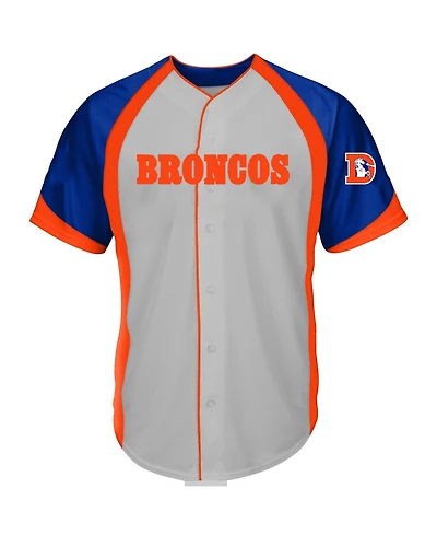 Profile Men's Gray Denver Broncos Big Tall Button-Up Fashion Top