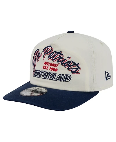 New Era Men's Cream New England Patriots Script 19TWENTY Adjustable Hat