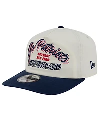 New Era Men's Cream New England Patriots Script 19TWENTY Adjustable Hat