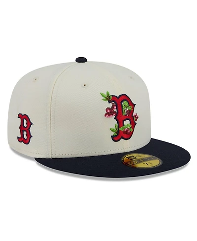 New Era Men's White/Navy Boston Red Sox Blossom 59FIFTY Fitted Hat