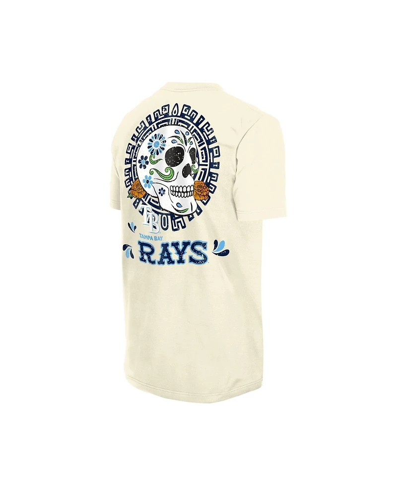 New Era Men's Natural Tampa Bay Rays Dia de los Muertos Sugar Skull T-Shirt