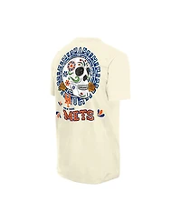 New Era Men's Natural York Mets Dia de los Muertos Sugar Skull T-Shirt