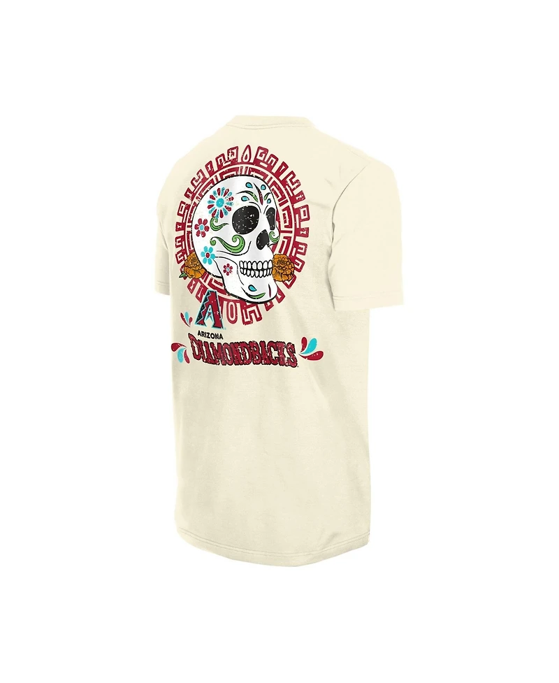 New Era Men's Natural Arizona Diamondbacks Dia de los Muertos Sugar Skull T-Shirt