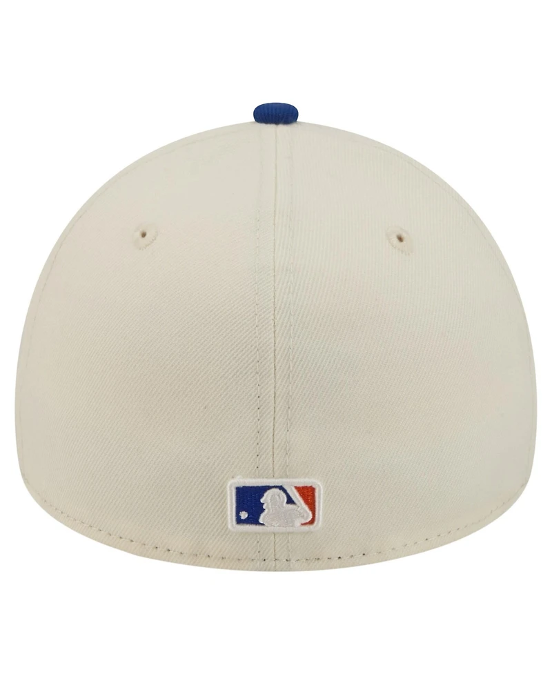 New Era Men's Cream York Mets Chrome A-Frame 59FORTY Fitted Hat