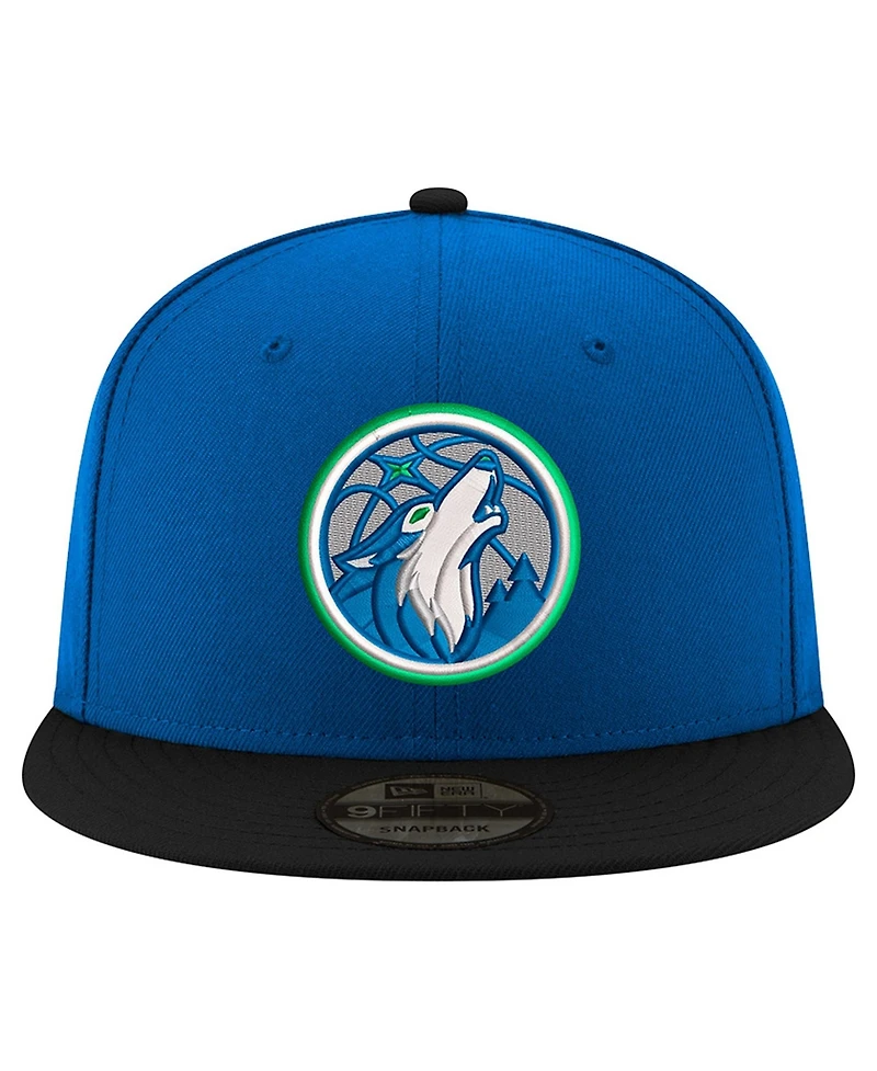 New Era Men's Blue/Black Minnesota Timberwolves 9FIFTY Snapback Hat