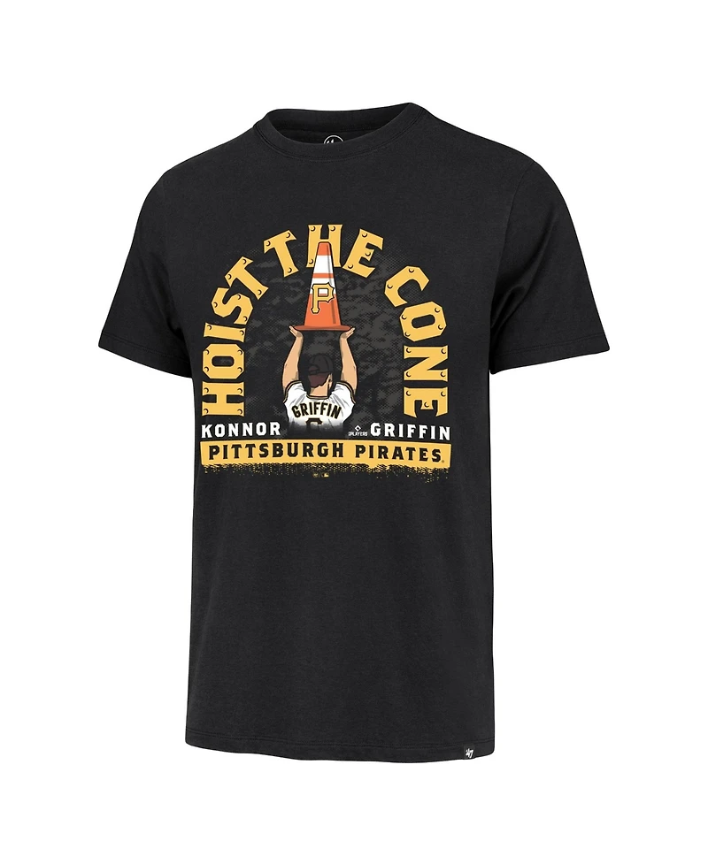 47 Brand Men's Konnor Griffin Black Pittsburgh Pirates Hoist the Cone Player Graphic T-Shirt