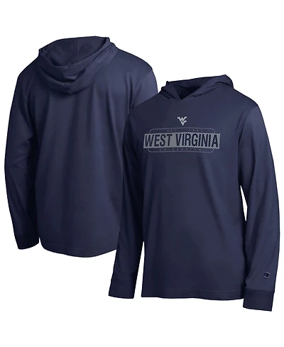 Champion Men's Navy West Virginia Mountaineers Gradient All-Star Long Sleeve Hooded T-Shirt