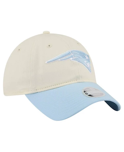 New Era Women's Cream/Coastal Blue New England Patriots 9TWENTY Adjustable Hat