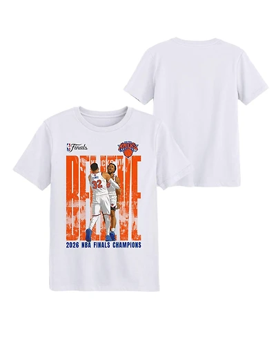 Outerstuff Preschool Og Anunoby Karl-Anthony Towns White New York Knicks 2026 Nba Finals Champions Believe T-Shirt