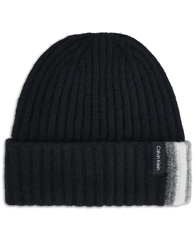 Calvin Klein Women's Colorblock Fold Over Cuff Beanie