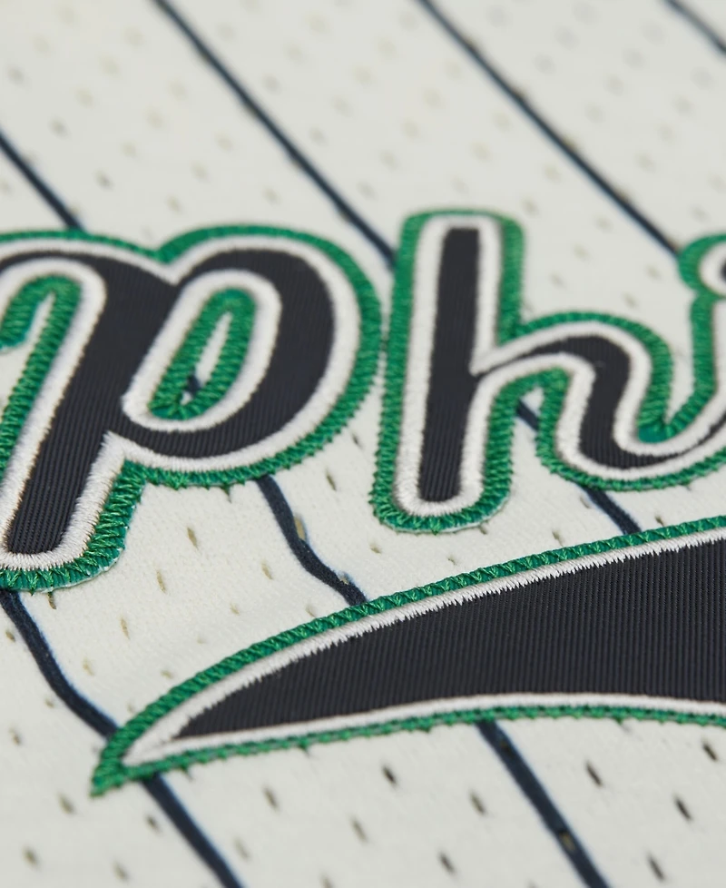 Mitchell & Ness Men's Cream Philadelphia Eagles Big Tall Heavyweight Mesh Button-Up Fashion Jersey
