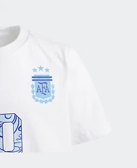 Adidas Big Boys and Girls Lionel Messi White Argentina National Team 2026 Away Jersey Hook Name Number T-Shirt