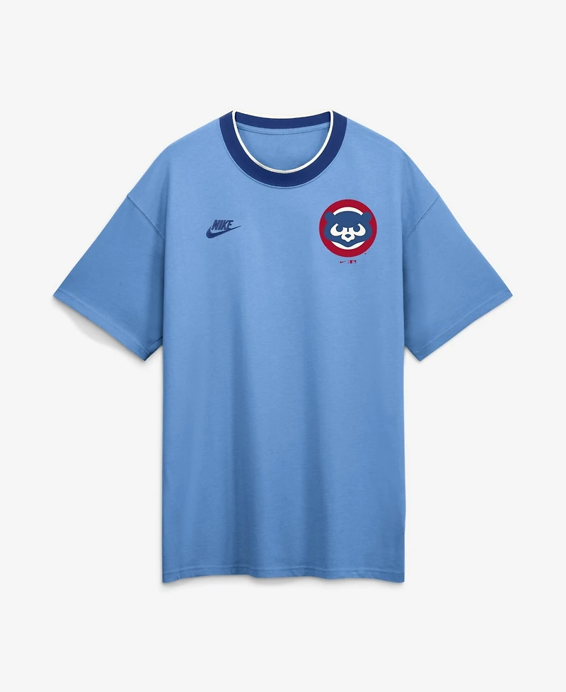 Nike Men's Light Blue Chicago Cubs Cooperstown Collection Ringer T-Shirt