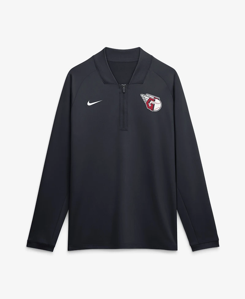 Nike Men's Navy Cleveland Guardians Authentic Collection Dri-fit Raglan Half-Zip Pullover