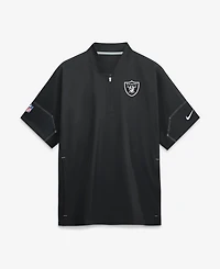 Nike Men's Black Las Vegas Raiders Sideline Short Sleeve Quarter-Zip Coaches Jacket