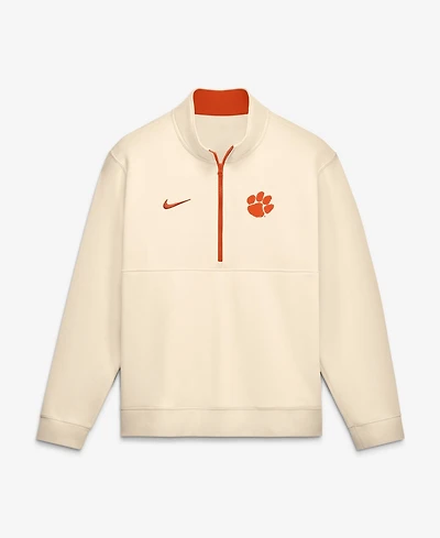 Nike Men's Cream Clemson Tigers Primetime Club Fleece Half-Zip Pullover