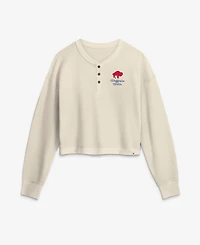 Fanatics Women's Buffalo Bills Relaxed Cropped Waffle-Knit Long Sleeve Shirt