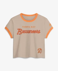 Nike Women's Tampa Bay Buccaneers Rewind Ringer Mod Short-Sleeve Retro Cropped T-Shirt