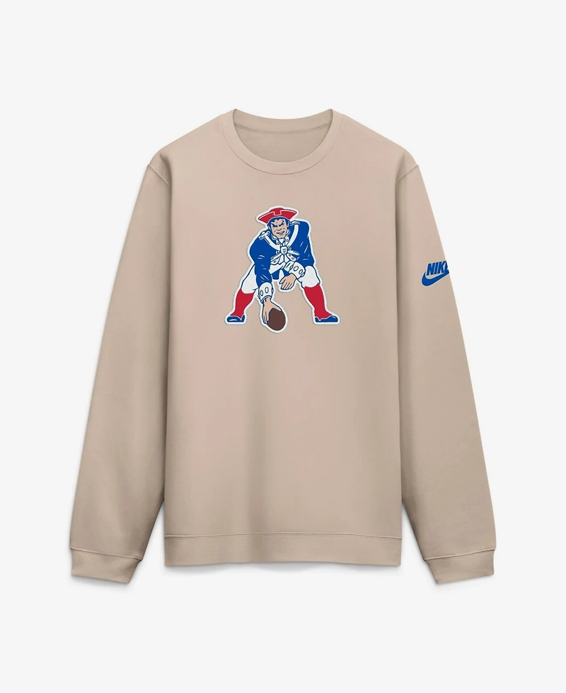 Nike Men's Sand New England Patriots I-Formation Rewind Club Crew Sweatshirt