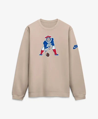Nike Men's Sand New England Patriots I-Formation Rewind Club Crew Sweatshirt