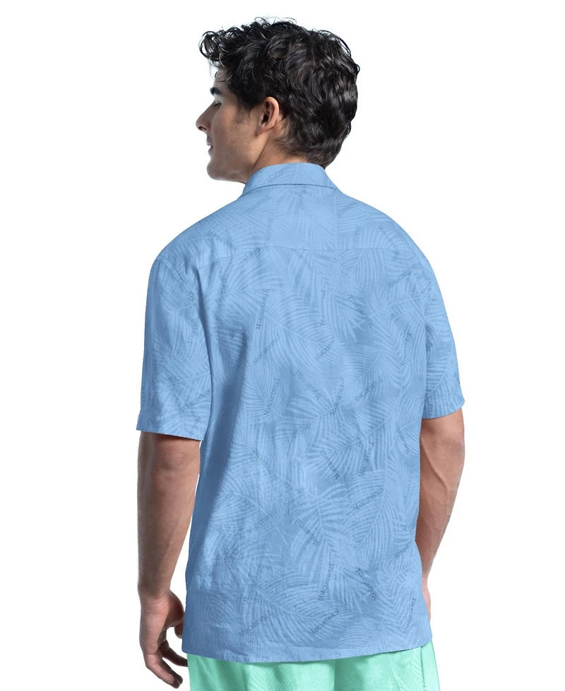 Margaritaville Men's Blue Miami Marlins Linen Party Button-Up Shirt