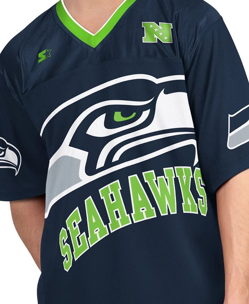 Starter Men's College Navy/White Seattle Seahawks Short Sleeve Long Combo Pack T-Shirt