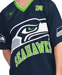 Starter Men's College Navy/White Seattle Seahawks Short Sleeve Long Combo Pack T-Shirt