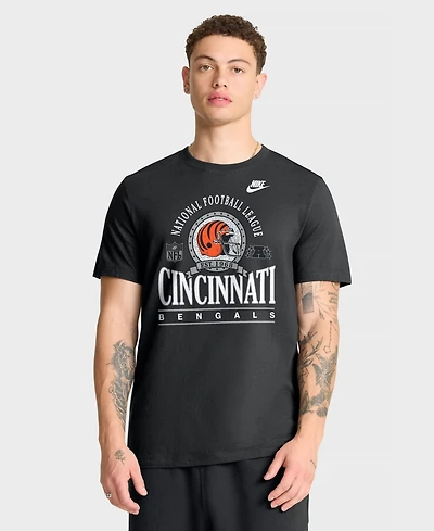 Nike Men's Black Cincinnati Bengals Rewind Team Spirit Essential Cotton T-Shirt