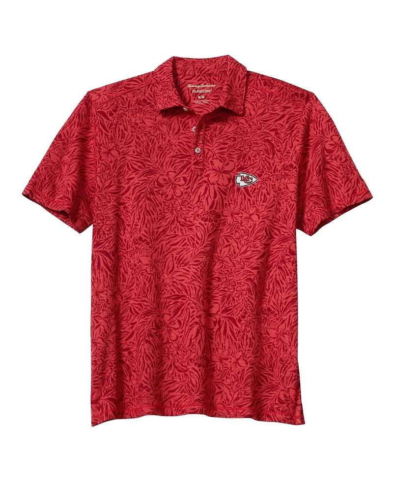 Tommy Bahama Men's Red Kansas City Chiefs IslandZone Wild Hibiscus Tri-Blend Polo Shirt