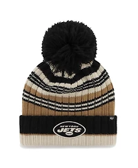 '47 Brand Women's Natural New York Jets Barista Cuffed Knit Pom Hat