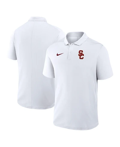 Nike Men's White Usc Trojans Primetime Victory Dri-fit Polo Shirt