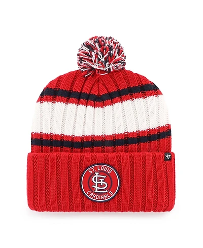 '47 Brand Men's Red St. Louis Cardinals Plateau Cuffed Knit Pom Hat