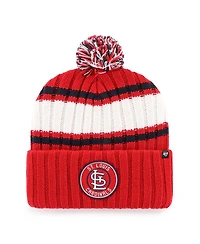 '47 Brand Men's Red St. Louis Cardinals Plateau Cuffed Knit Pom Hat