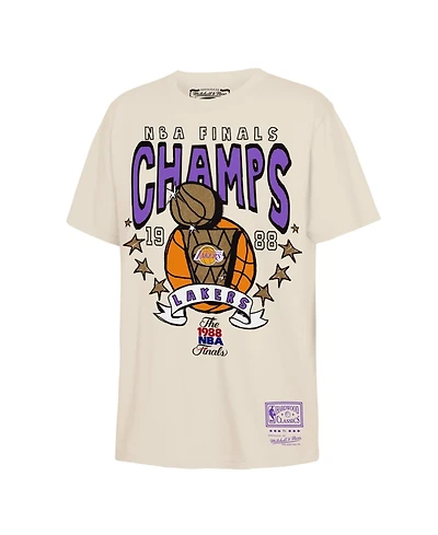 Mitchell & Ness Big Boys and Girls Natural Los Angeles Lakers 1988 Nba Finals Champions Hardwood Classics History T-Shirt