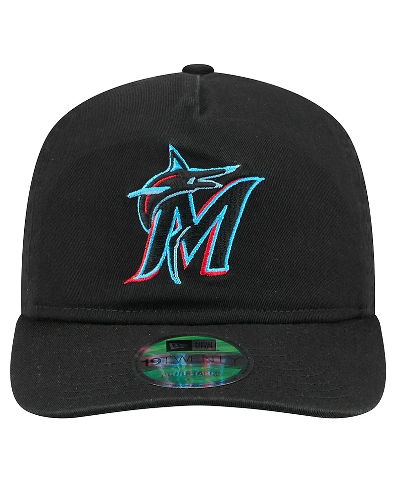 New Era Men's Black Miami Marlins Team 19TWENTY Adjustable Hat
