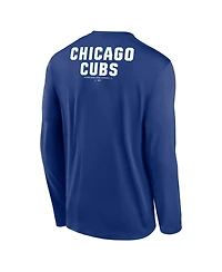Nike Men's Royal Chicago Cubs 2-Hit Legend Dri-fit Long Sleeve T-Shirt