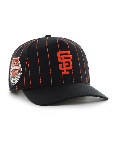 47 Brand Men's x Rawlings Black San Francisco Giants Pinstripe Hitch Adjustable Hat