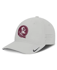 Nike Men's Gray Florida State Seminoles 2026 Sideline Practice AeroBill SwooshFlex Dri-fit Hat