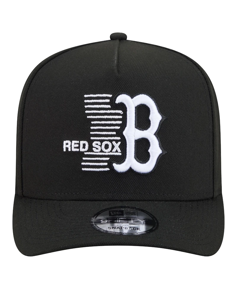 New Era Men's Black Boston Red Sox Motion A-Frame 9FIFTY Snapback Hat