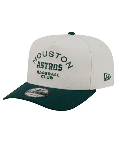 New Era Men's Cream/Dark Green Houston Astros Chrome A-Frame 9FIFTY Snapback Hat