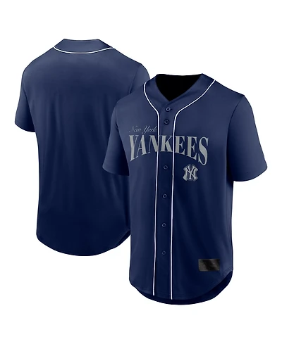 Fanatics Men's Navy New York Yankees Franchise Button-Up Fashion Top