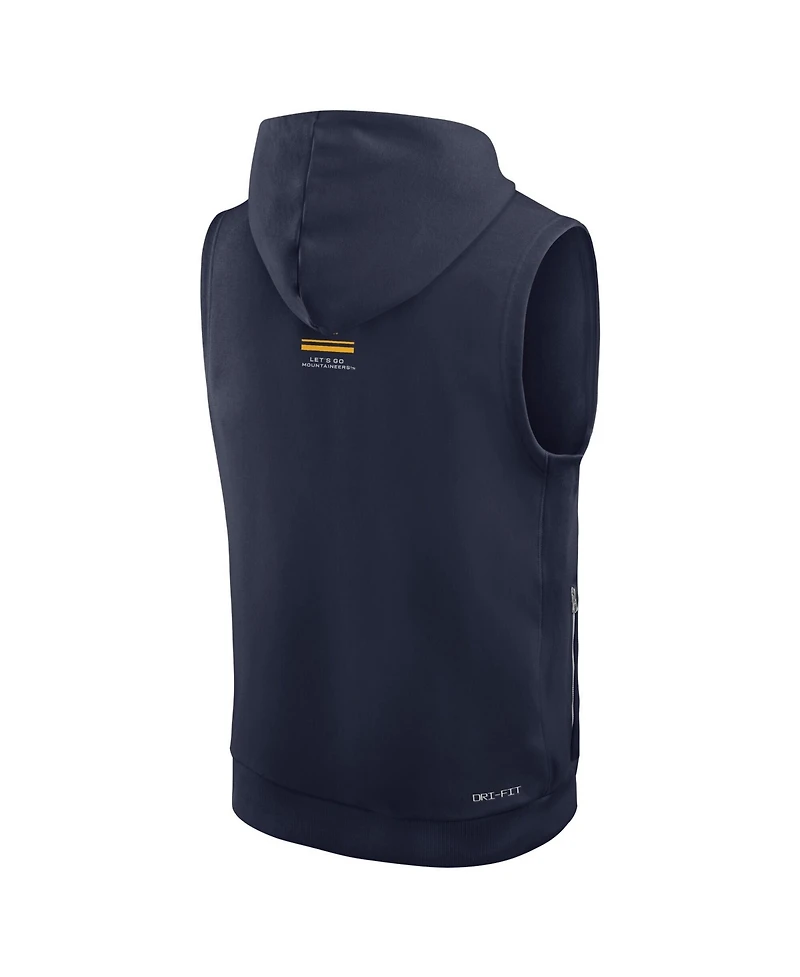 Nike Men's Navy West Virginia Mountaineers 2026 Sideline Sleeveless Dri-fit Hoodie