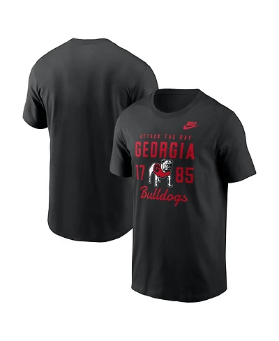 Nike Men's Black Georgia Bulldogs Legacy Stacked Established T-Shirt