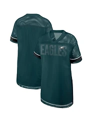 Fanatics Women's Philadelphia Eagles Team First Deep Route Oversized Mesh Short-Sleeve Dress