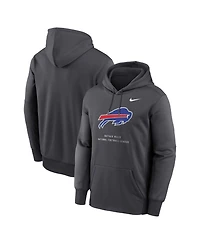 Nike Men's Charcoal Buffalo Bills Toss Sweep Therma-fit Hoodie