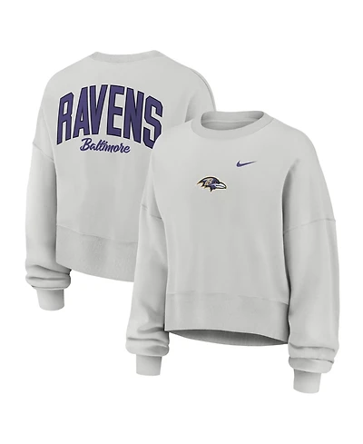 Nike Women's Gray Baltimore Ravens Oversized Primetime Phoenix Fleece Sweatshirt