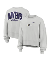 Nike Women's Gray Baltimore Ravens Oversized Primetime Phoenix Fleece Sweatshirt
