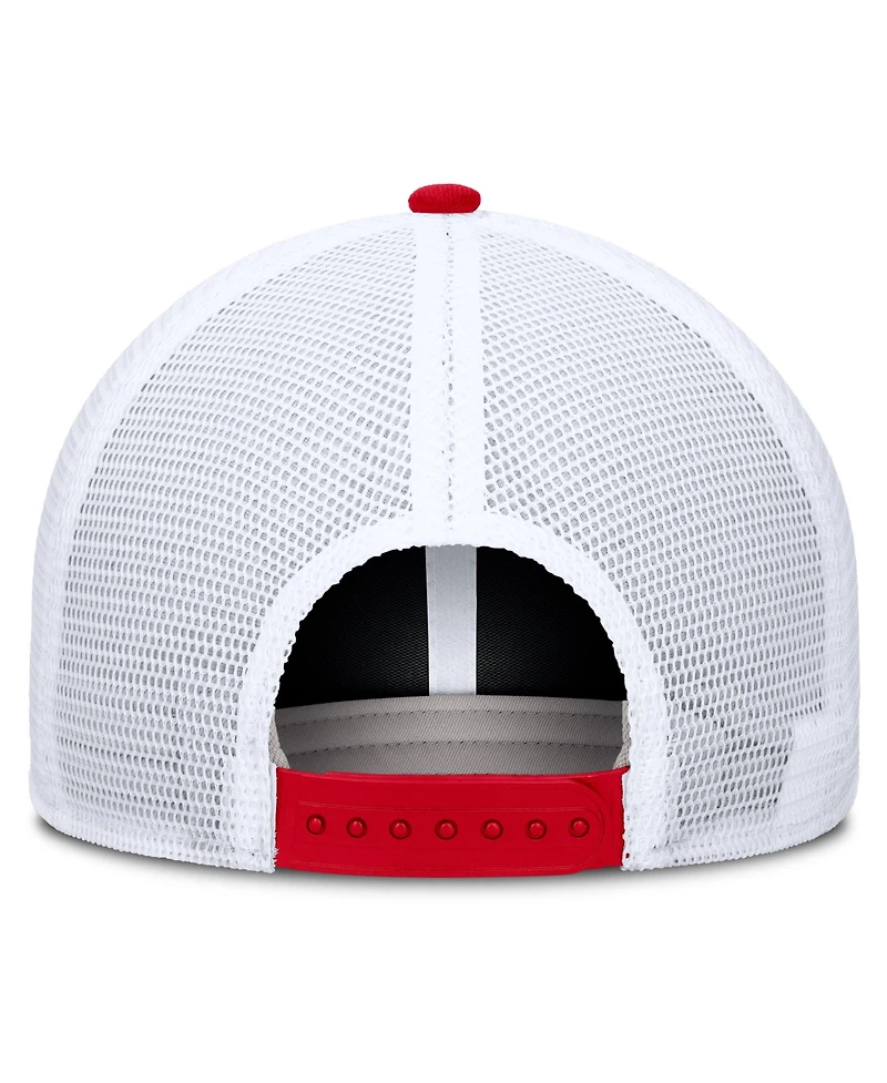 Nike Men's and Women's Scarlet/White Ohio State Buckeyes Primetime Arched Trucker Adjustable Hat