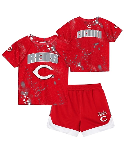 Outerstuff Toddler 2-Piece Red Cincinnati Reds Pinch Hitter T-Shirt & Shorts Set